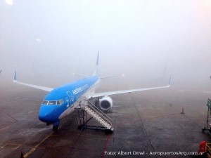 Así estaba el Aeroparque Jorge Newbery ayer a las 10:59 (Foto: Albert Dwek)