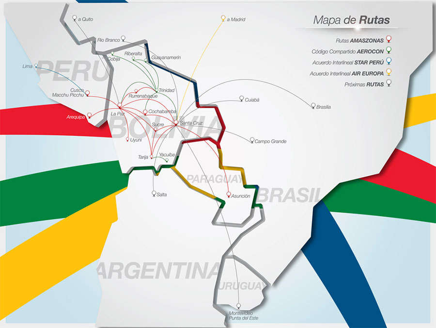 Amaszonas mapa de rutas