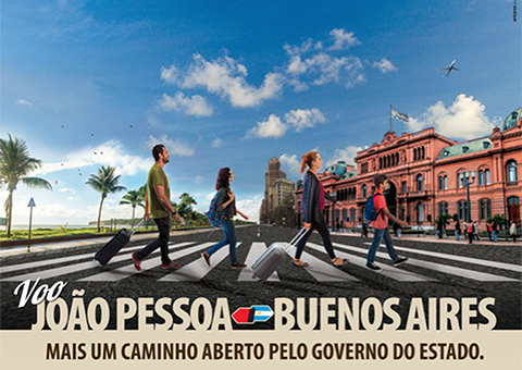 Anuncio del estado de Paraíba promocionando el nuevo vuelo.