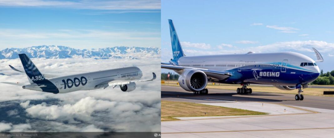 Airbus A350-1000 y Boeing 777X