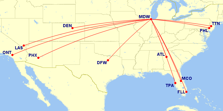 map route MDW