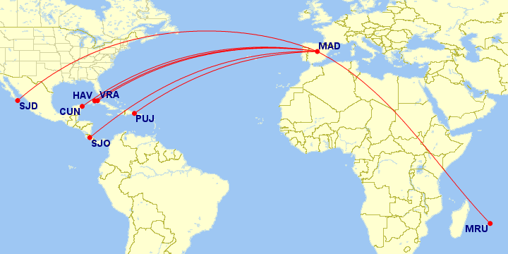 Iberojet MAD route