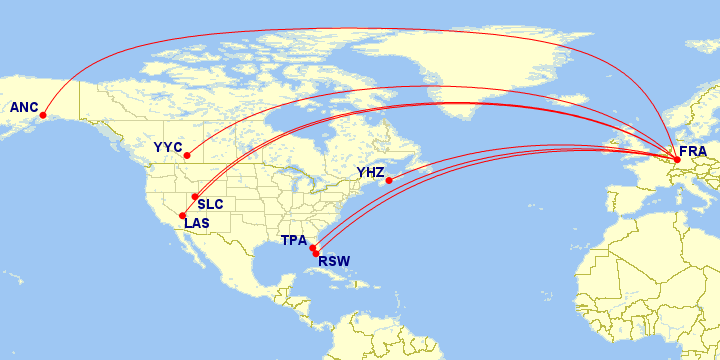 Eurowings Discover route network USA - Canada