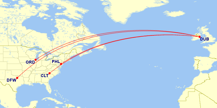 American map route Dublin