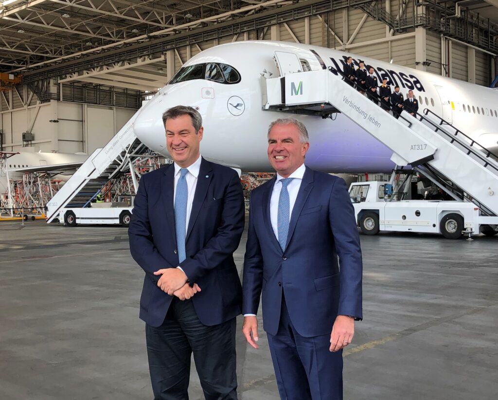 Llegada del primer A350 con nuevas cabinas Business de Lufthansa 2022