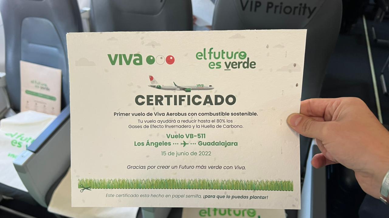 Certificado vuelo de viva aerobus