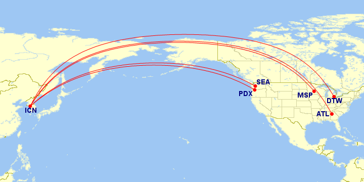 Delta red en Incheon