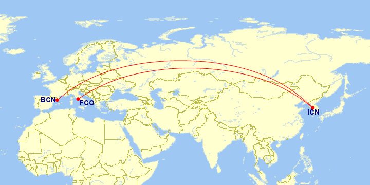 Korean Air FCO BCN