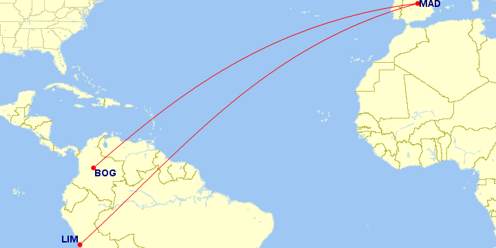 Air Europa Colombia and Peru