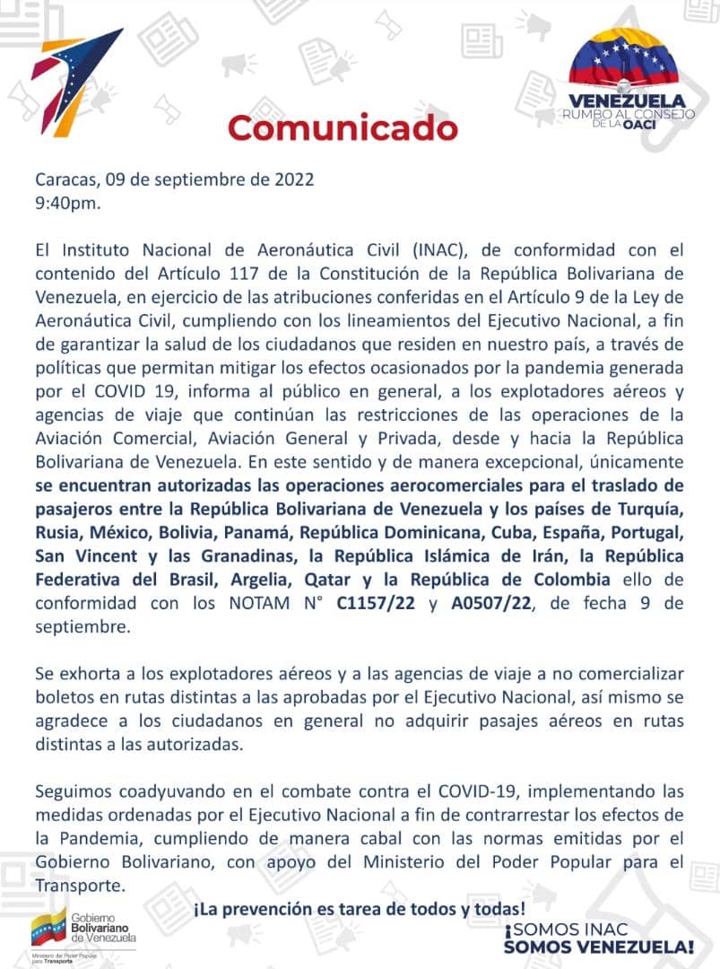 INAC Colombia NOTAM