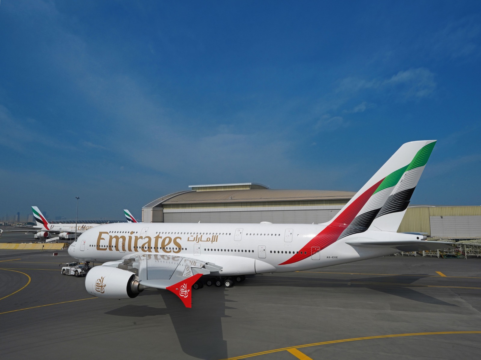 Emirates' Airbus A380 with the new livery - March 2023