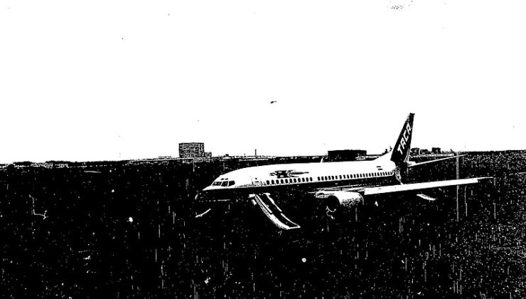 TACA Flight 110 on the grass (Source: FAA Accident Final Report)