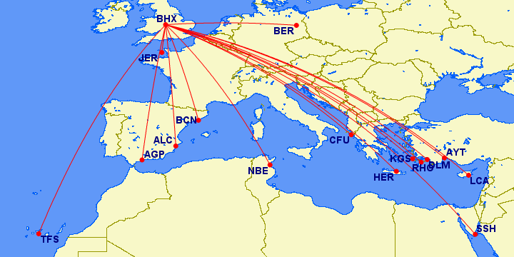 Nuevas rutas de easyJet desde Birmingham (BHX) - 2024